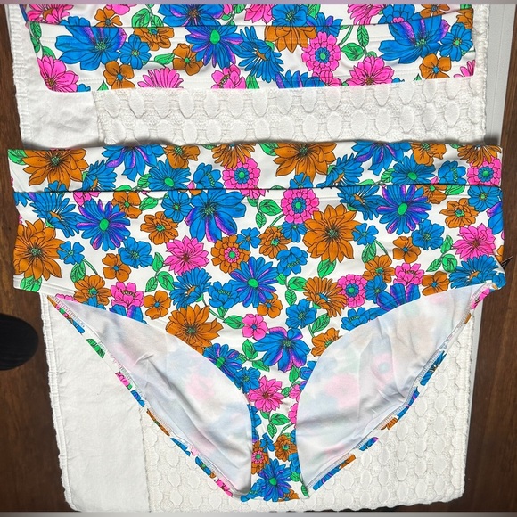 California Waves 2 Piece Padded Tankini Swimsuit Multi-way Straps High Rise NWT - Picture 10 of 15